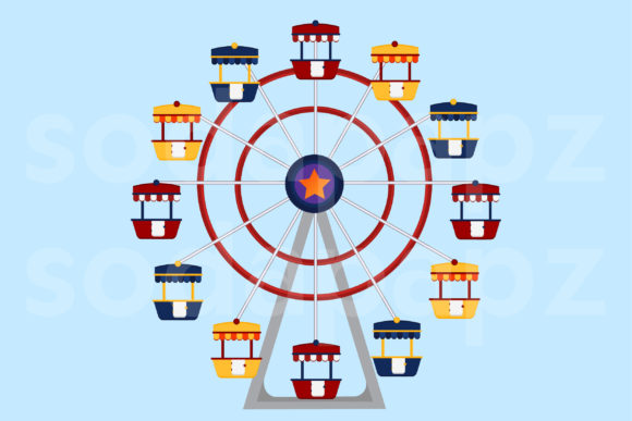Carnival Fest - Ferris Wheel: A Playful Design Asset for Creative Projects