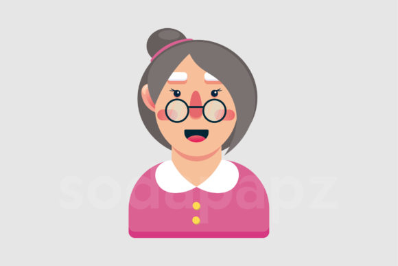 Family Character Icon - Grandma 1: A Versatile Design Asset for Diverse Visual Projects