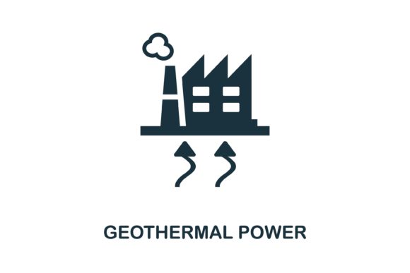 Geothermal Power Icon: Simple, Versatile Design for Creative Projects