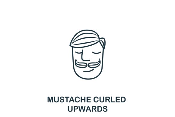 Mustache Curled Upwards: A Stylish Symbol for Design and Branding