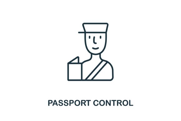 Passport Control Icon from Airport Collection: A Simple Solution for Modern Design Needs