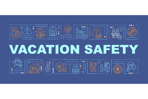 Vacation Safety Word Concepts Banner: A Visual Guide to Smart Travel Protection